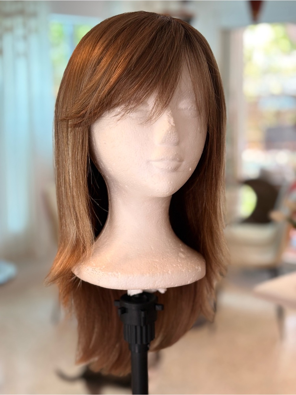 ENVY Madison Long Straight Razored Layers Blonde Brown Synthetic Wig! Champagne